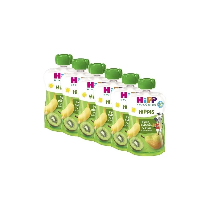 Hipp Organic Pear, Banana, And Kiwi Pouches - 6x100g