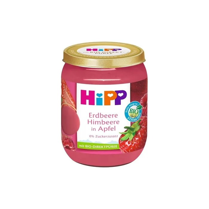HiPP Organic Fruit Strawberry Raspberry in Apple 160g