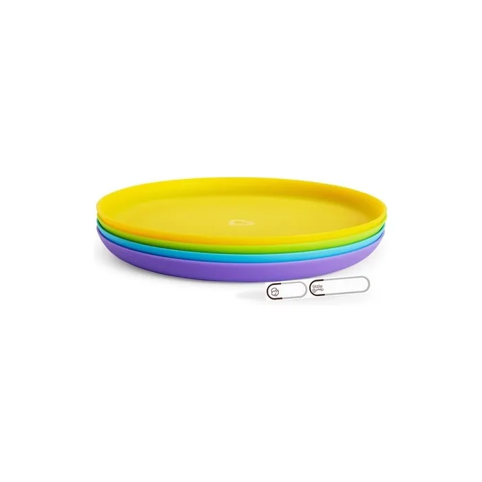 Munchkin Children Plates 4 Pieces with Waterproof Labels - Pack of 4