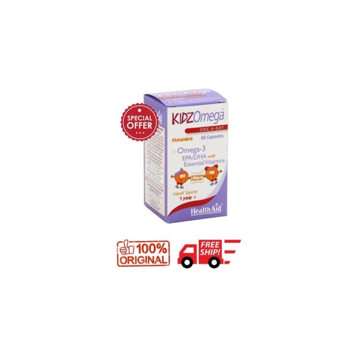 Health Aid KidzOmega 60 Chewable Capsules EPA/DHA Orange 1+ Year