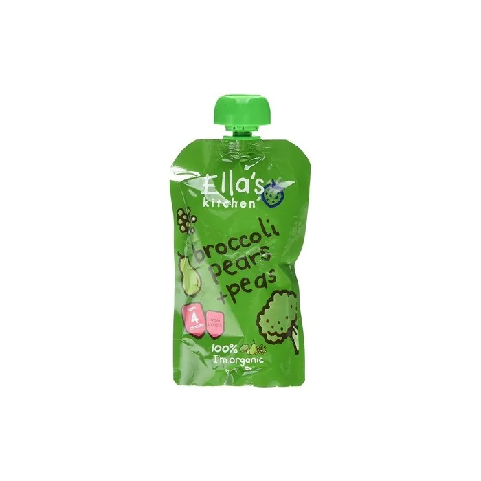 Ella's Kitchen Stage 1 From 4 Months Organic Broccoli, Pear And Peas 120 G Pack
