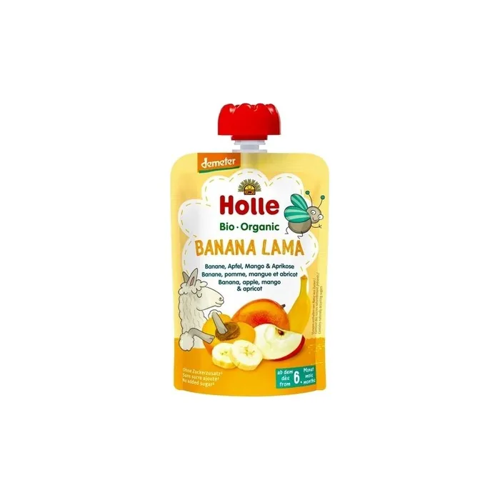 Holle Pochy Banana Lama Banana-Apple Mango Apricot 100g