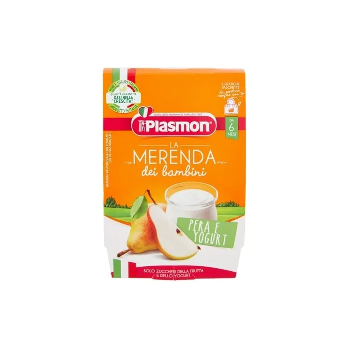 Plasmon La Merenda Dei Bambini Sapori Di Natura Pera Yogurt Asettico 120g - Pack of 2