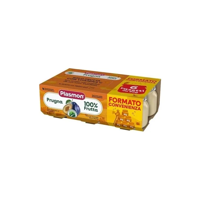 Plasmon Fruit Homogenized Plum 80g - Pack of 6