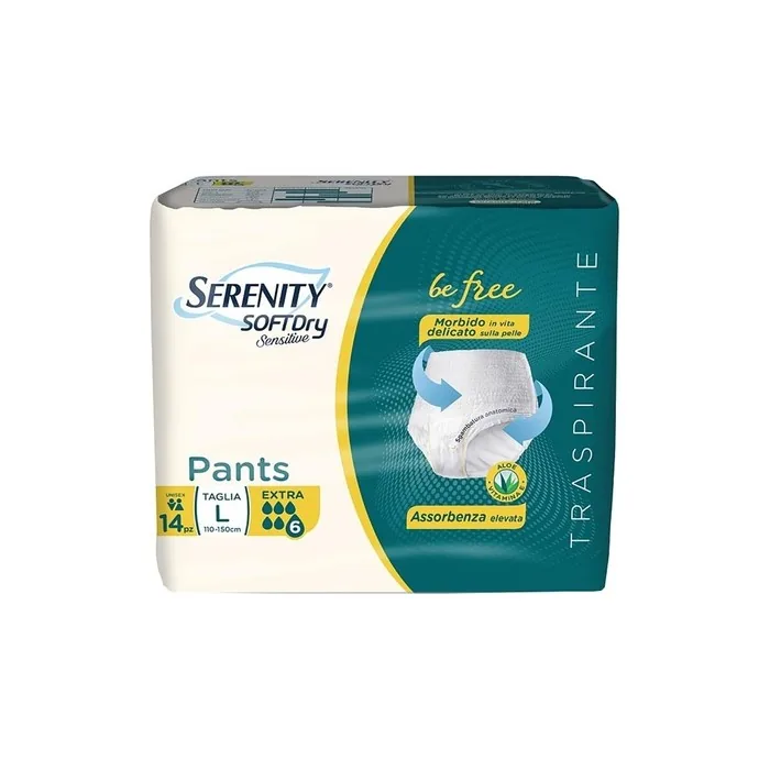 Serenity Soft Dry Sensitive Be Free Pannoloni Pants Size L