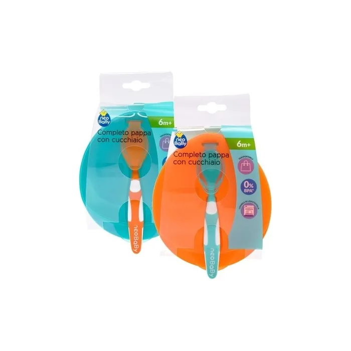 Completo Neo Baby Pappa Piatto Cucchiaio For 6 Months