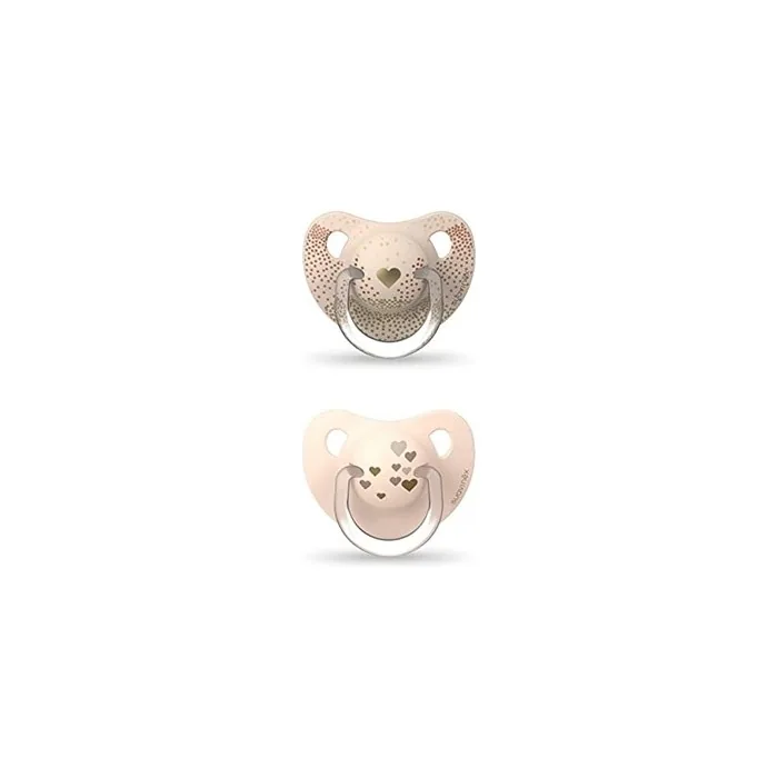 Suavinex Chupete Tetina Anatomica Silicona 6-18 Meses X2 Dorado