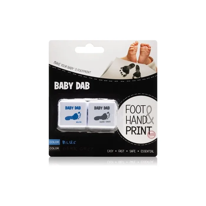 Baby Dab Foot & Hand Print Blue & Grey 2 Pieces
