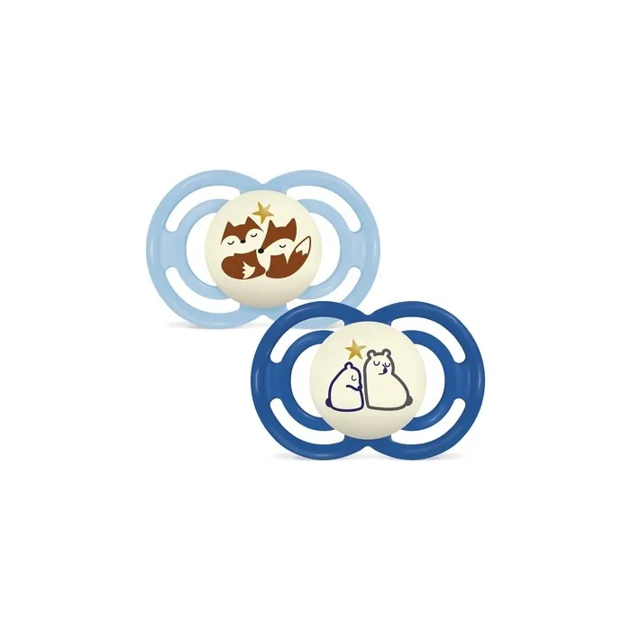 Mam Perfect Night Pacifier 6 Months Silicone Zula Double Pack