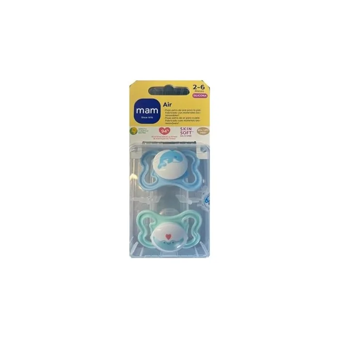 Mam Air Symmetrical Silicone Pacifier 0 Pack Of Two