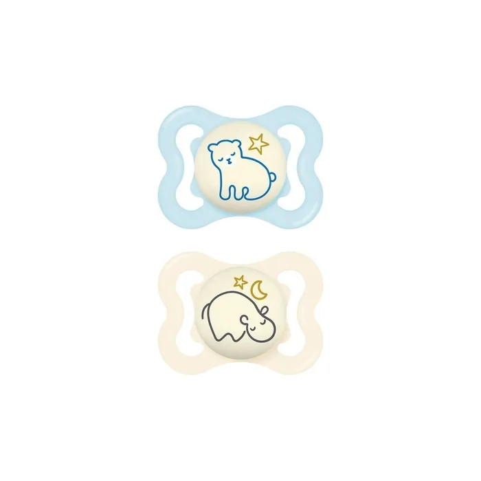 Mam Supreme Night Pacifier 26 Months Silicone Blue 2 Pack