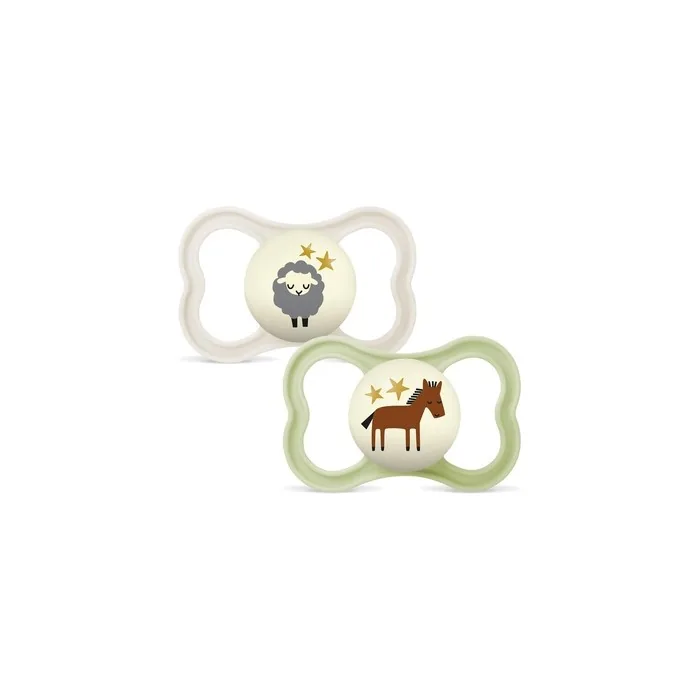 Mam Supreme Night Pacifier 6 Months Silicone Neutral 2 Pack