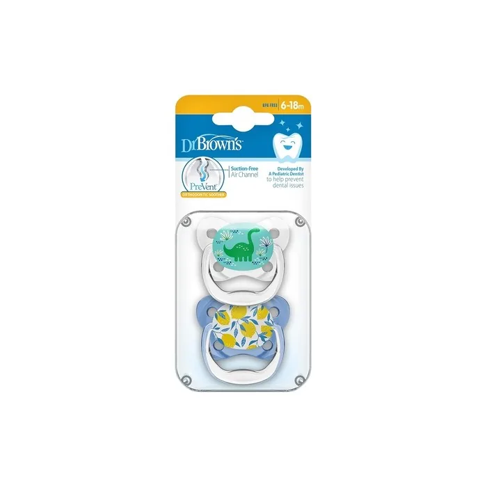 Dr Brown's Prevent Soother 6 to 18 Months Blue 2 Count