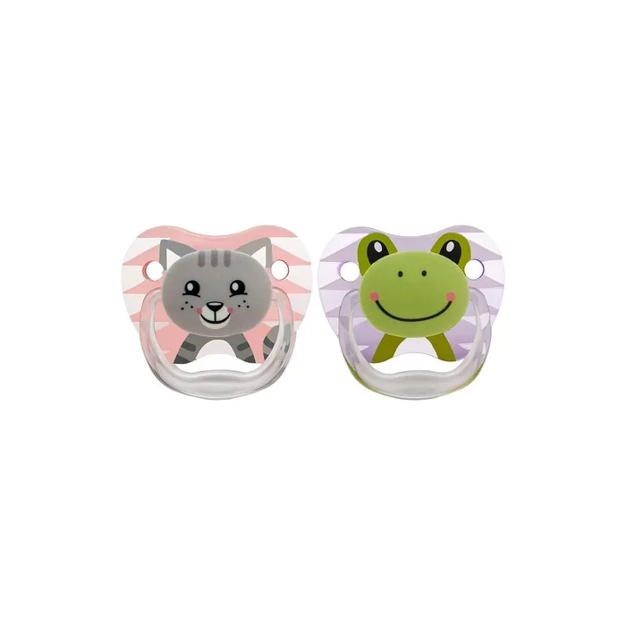 Dr. Brown's Prevent Soothers Animal Faces Pink 0-6 Month Multicolour - Pack of 2