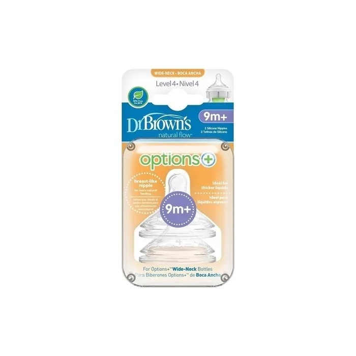 Dr Brown's Options Level 4 Wideneck Teats 9m Pack Of 2
