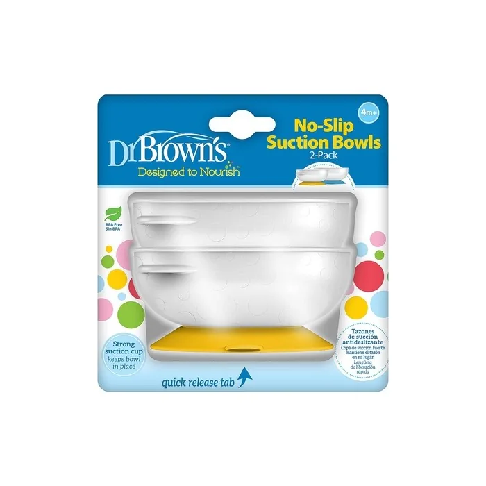 Dr. Brown's No-Slip Suction Bowl Blue - Pack of 2