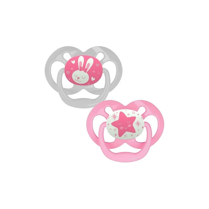 Dr Brown's Advantage Pacifier, Glow In The Dark Rose 6-12 Months