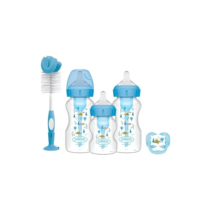 Dr Brown's Natural Flow Options Anticolic Baby Bottle Gift Set Blue