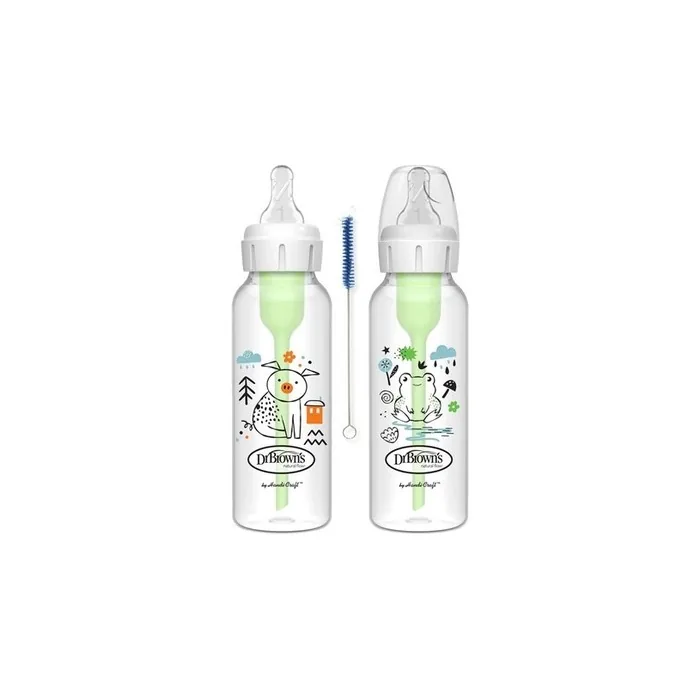 Dr. Brown's Anti-Colic Baby Bottles 8 Oz - Pack of 2
