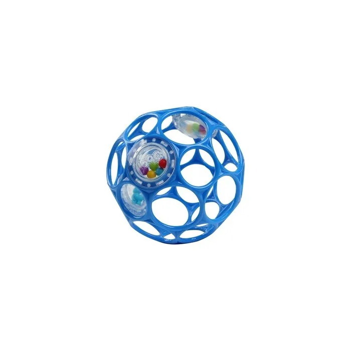 Bright Starts Oball Rattle Easy-Grasp Toy - Blue, 4", Ages Newborn