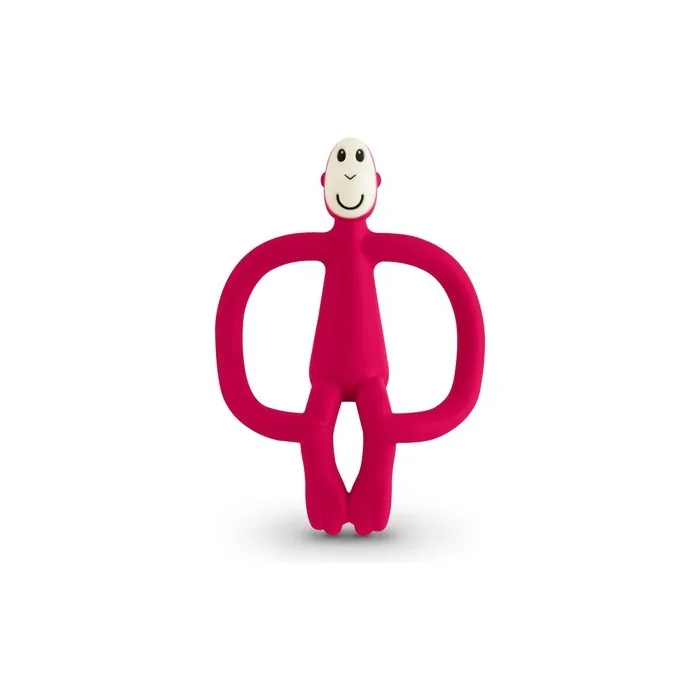 Matchstick Monkey Original Teether & Gel Applicator Silicone BPA Free 3 Months Old+ 10.5cm Rubine Red Monkey