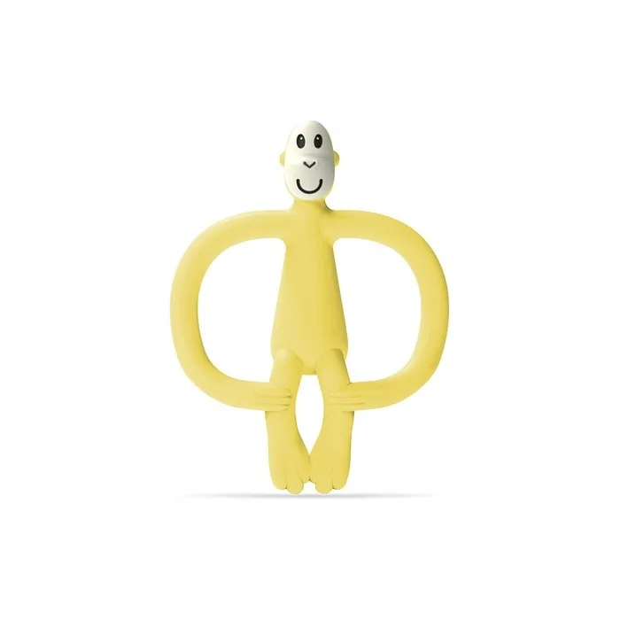 Matchstick Monkey Antimicrobial Silicone Teether & Gel Applicator BPA Free 11cm Yellow Monkey