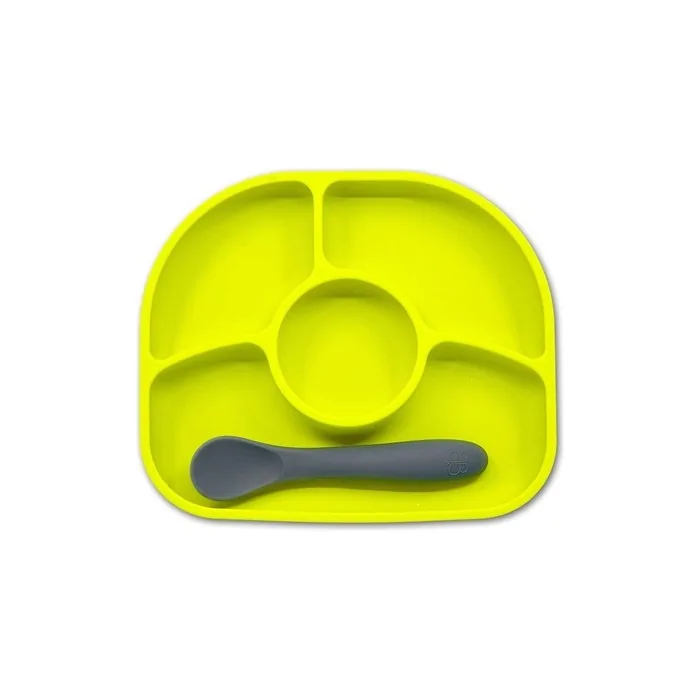 Bbluv Yumi Anti-Spill Silicone Suction Plate and Spoon Set for Infants
