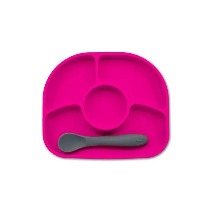 Bbluv Yumi Silicone Plate & Spoon Set Pink