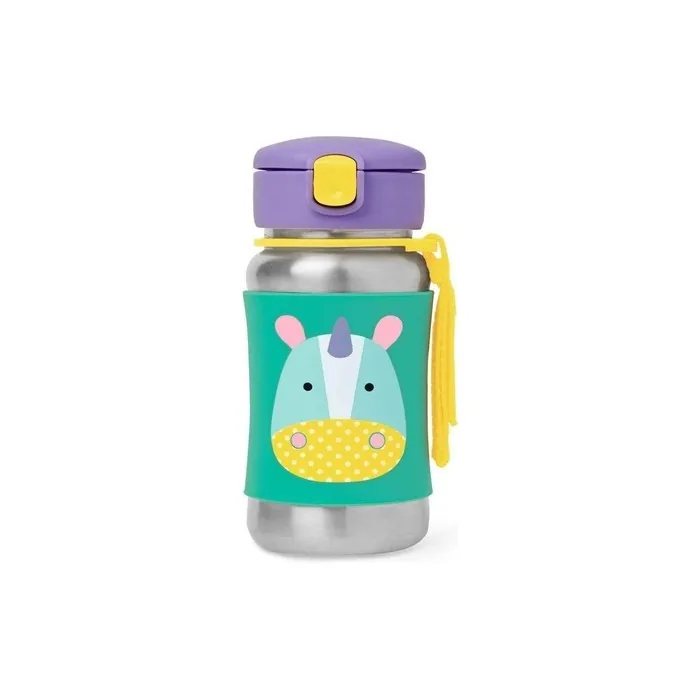 SkipHop Zoo Stainless Steel Straw Bottle Eureka Unicorn