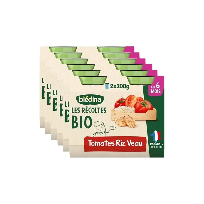 Bledina Les Recoltes Bio Tomatoes Rice Veal 200g