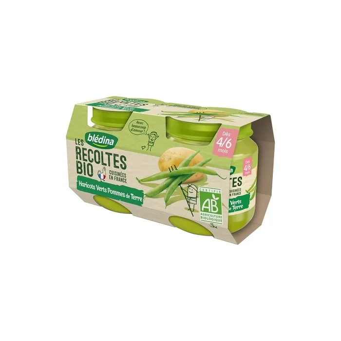 Bledina Les Recoltes Bio Green Beans and Potatoes for 4-6 Months 2 x 130g