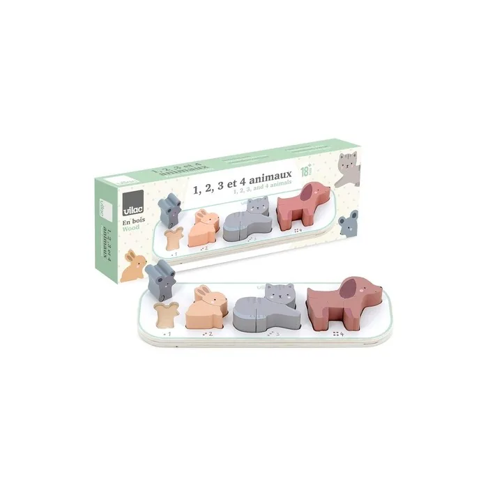 Vilac 1 2 3 And 4 Animals Sarah Betz Toys for Toddlers