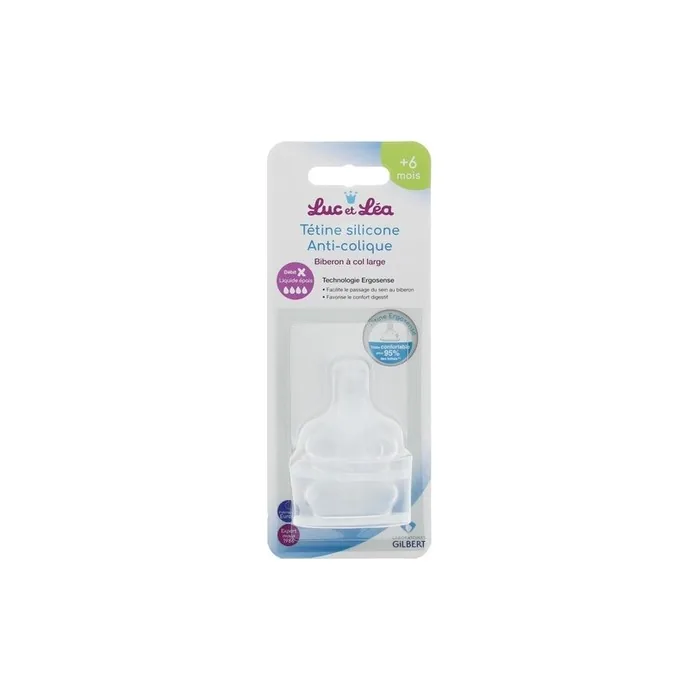 Luc Et Lea Ergosense Anti-Colic Silicone Teats 6 Months - Pack of 2