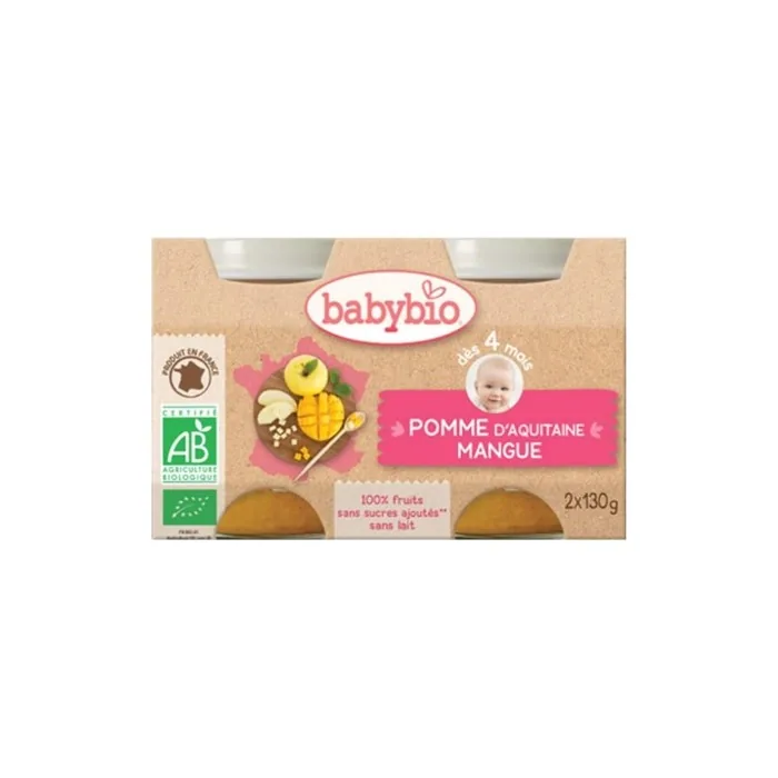 Babybio Mango Apple Organic Baby Food 130g - Pack of 2