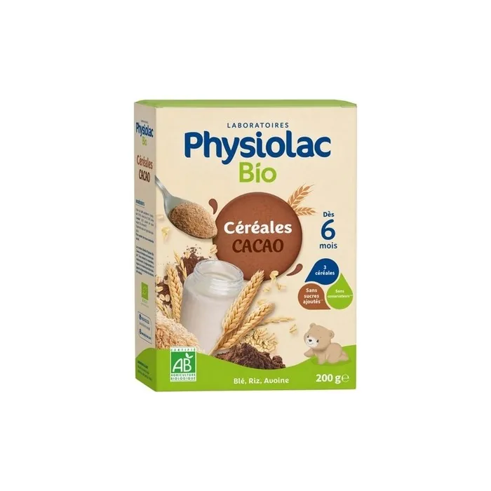 Physiolac Organic Cocoa Cereal for 6 Months 200g