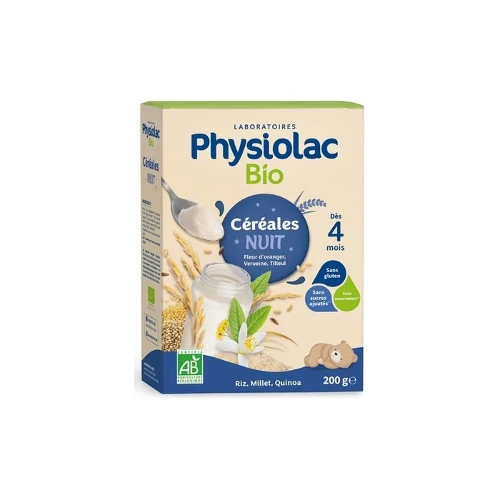 Physiolac Organic Night Cereal for 4 Months 200g