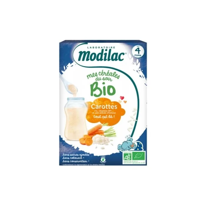 Modilac My Organic Evening Cereals with Carrots for 4 Months 250g