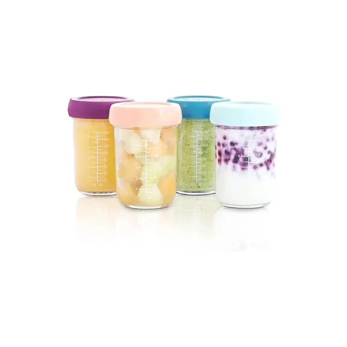 Babymoov Glass Babybols, Set Of 4 X 220 Ml Food Storage Containers - Airtight