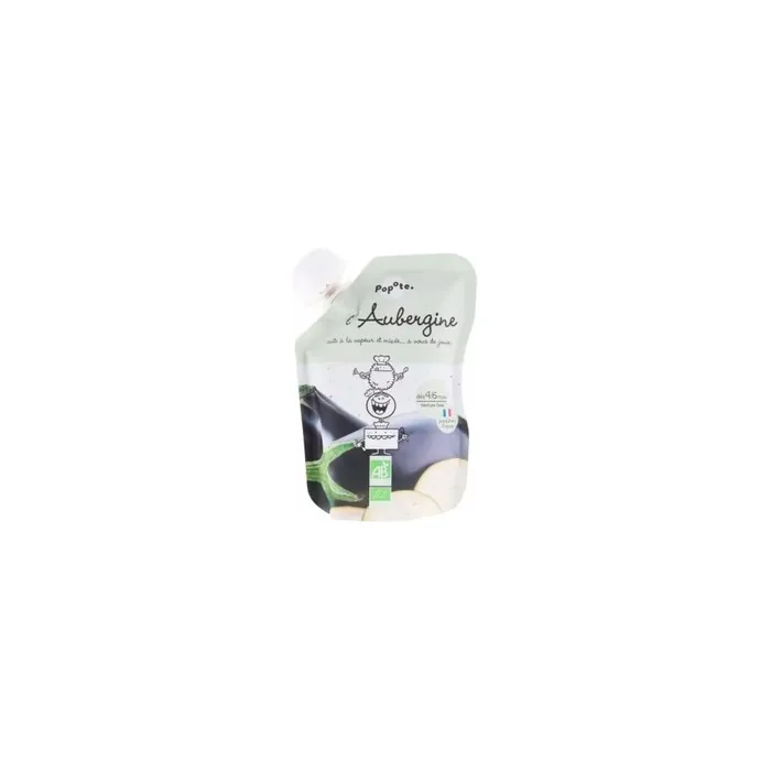 Popote Gourd Pureed Aubergine Organic Baby Food For 4/6 Months - 120 G