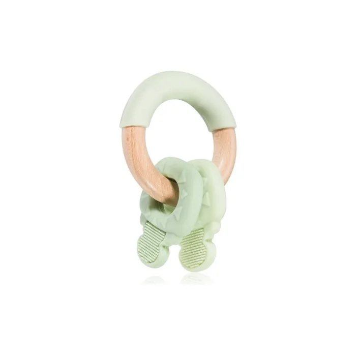Kikkaboo Silicone And Wood Teether Keys Mint 1 Piece