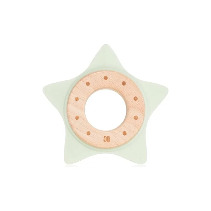 Kikkaboo Silicone And Wood Teether Star Mint 1 Piece