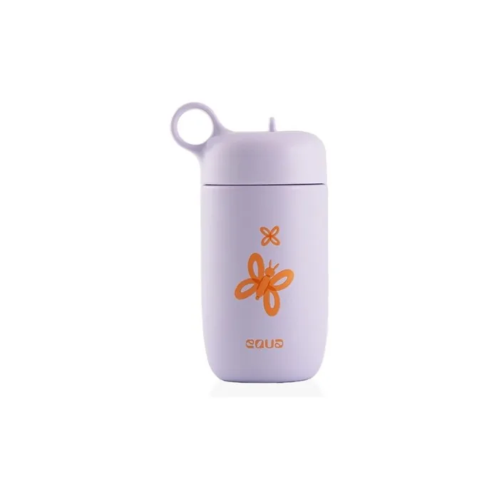 Equa Children's Drinking Bottle 400ml with Foldable Straw Stainless Steel