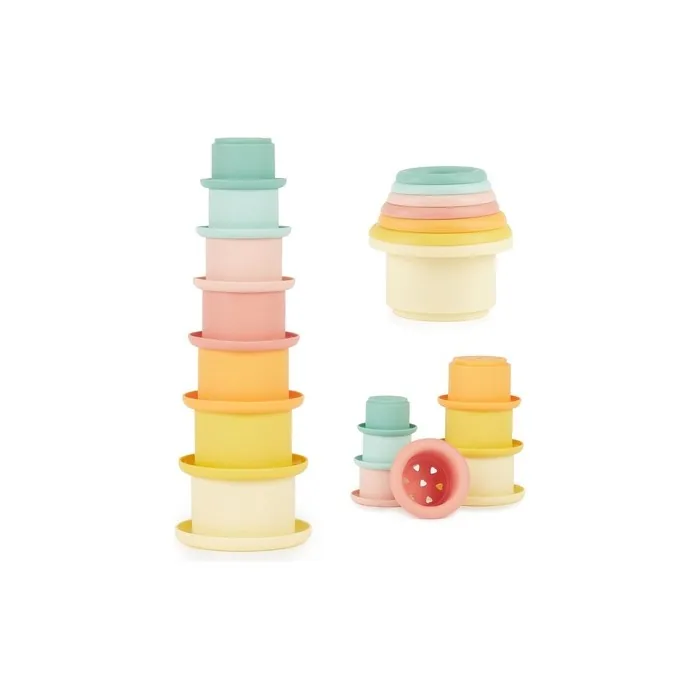 Bieco Baby Stacking Cups Made from Silicone Tropical Vibes