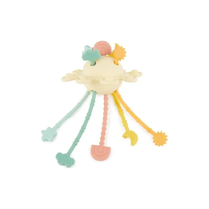 Bieco Montessori Silicone Toy Motor Skills Pull Cord for 1 Year Old - Banana
