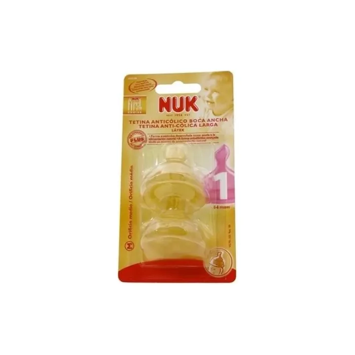 Nuk Wide Nipple First Choice 1 Month Latex 2 Units