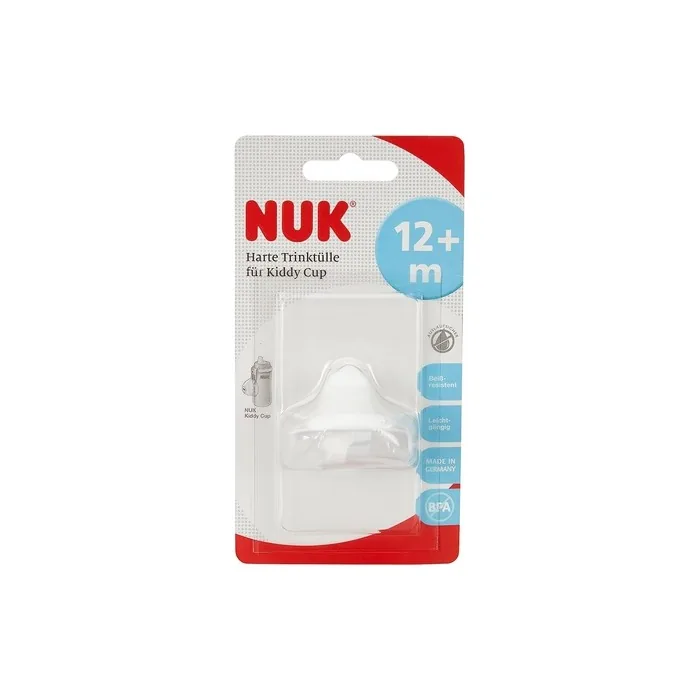 NUK Hard Drinking Spout for Kiddy Cup Bite-Resistant Smooth and Leak-Proof BPA-Free White
