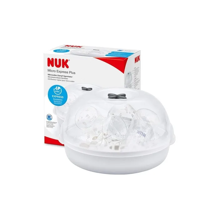 Nuk Micro Express Plus Microwave Baby Bottle Sterilizer, 4 Baby Bottles