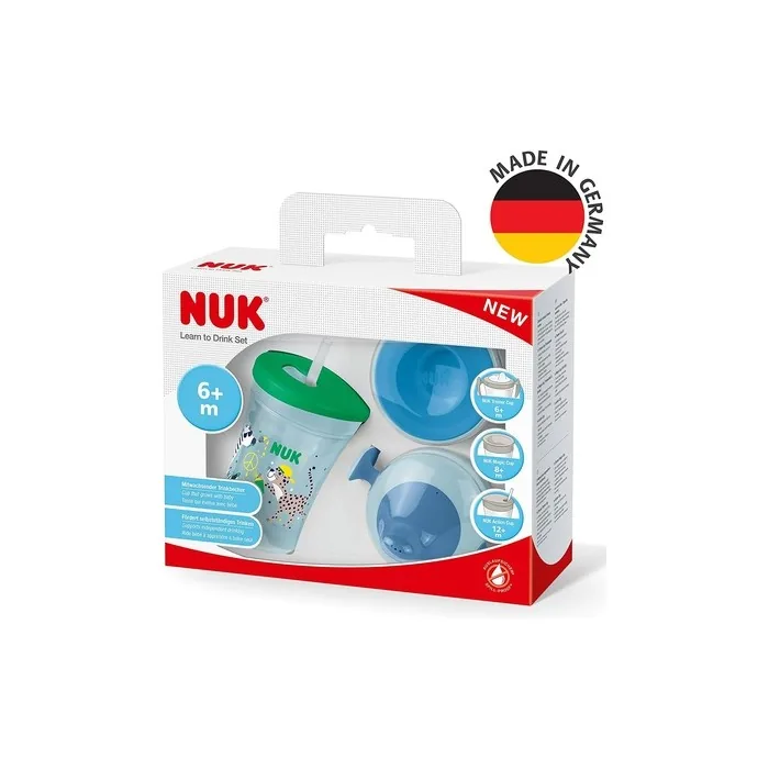 Nuk 3-In-1 Trinklernset Trainer Cup 6m Magic Cup Trinklernbecher Action Cup Blau