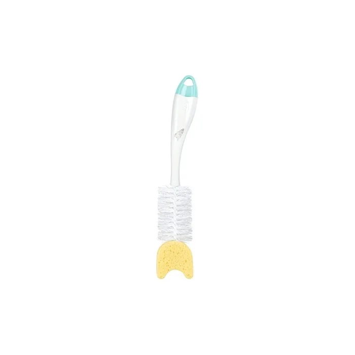 NUK Bottle Brush with Sponge and Integrated Nipple Brush Ergonomic Handle for Bottles and Nipples