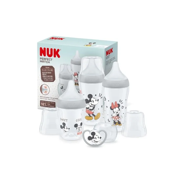 NUK Perfect Match Baby Bottles Set Mickey Mouse Starter Set